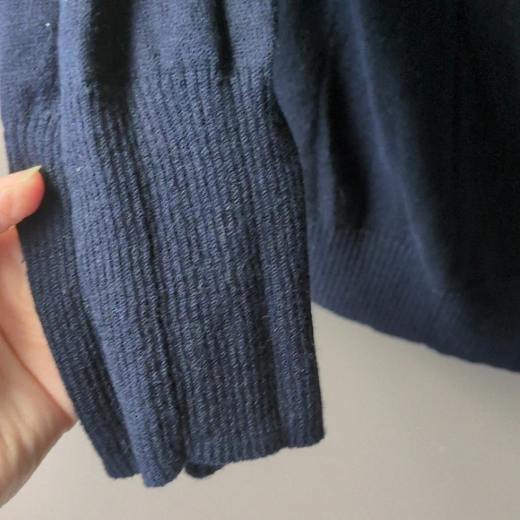 J. Crew Men's Linen Cotton Blend Navy Blue Sweater M - Picture 3 of 6